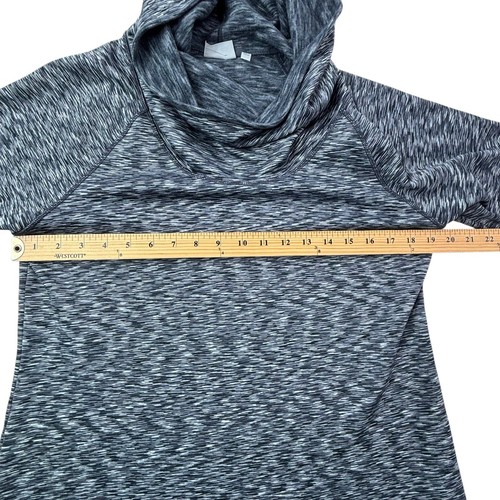 Athleta Women's L Large Space Dye Heathered Pullover Tunic Sweatshirt Cowl Neck - Picture 9 of 22
