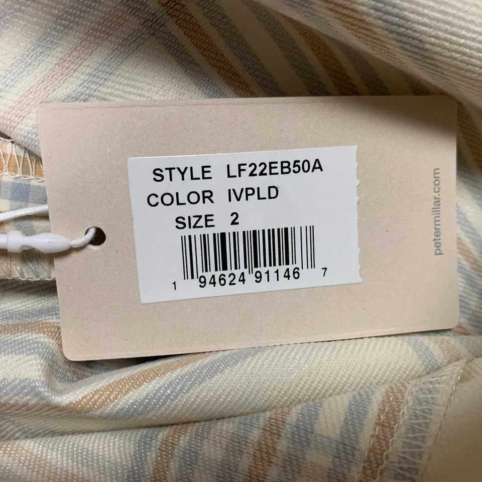 Pantalón de golf Peter Millar para mujer 2 marfil a cuadros dinamita elástico técnico nuevo con etiquetas $149 Foto 3 de 4