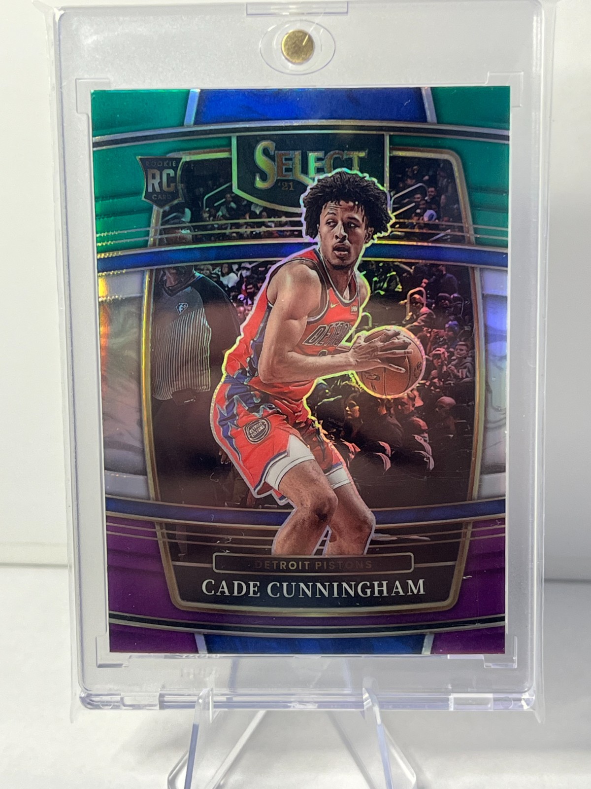 2021-22 Select Cade Cunningham Green White Purple Prizm Rookie RC #11 Pistons