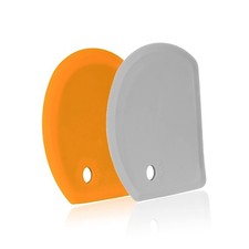Silicone Dough Scraper with Stainless Steel Sheet, 5.98"&times;4.3", Gray & Orange
