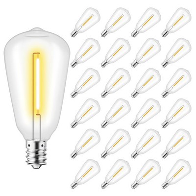 LED String Light Bulbs 1.5 Inches Shatterproof E12 Screw Base 2700K 25Pack