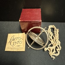 Antique Aero Gyro Spinning Top In Box Instructions Table Toy