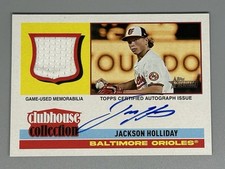 2025 Topps Heritage Jackson Holliday Auto Relic Clubhouse Collection #/25 SP