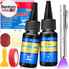 Fiberglass Boat Repair Kit with UV Light, Cle...