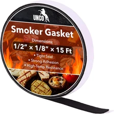 BBQ Smoker Gasket High Temp Seal Strip Self Stick Gasket Grill Tape, 15 Ft