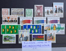 TIMBRES FINLANDE 1976 - 77 LOT DE 18 VALEURS NEUFS ** MNH