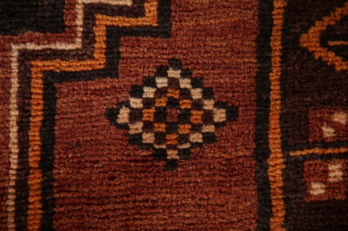 Lori Geometric Vintage Rug Runner 4x9 Handmade Wool Carpet - Picture 11 of 23