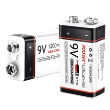 Li-ion AA Battery 9Volt USB Rechargeable 1.5v LR6 Smoke Alarm Battery 9v+ Cable