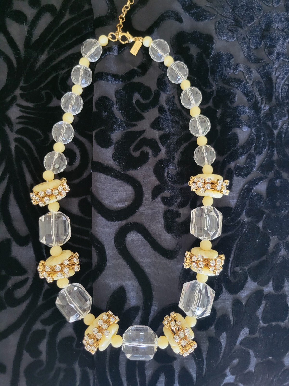 VINTAGE KATE SPADE RARE FRENCH IVORY/ FACETED LUCITE BEADS P