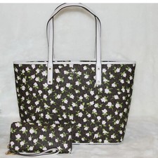 Michael Kors Carter Large Signature Tote Bag & Wallet Handbag Purse Set $436 NWT