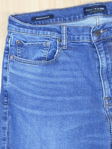 Lucky Brand Mens Jeans 36x30 410 Athletic Slim Blue Stretch Faded Whiskers - Picture 4 of 10