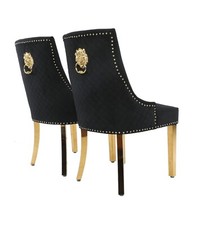 Velvet Cushioned Seat Luxury Dining Accent Chair Metal Legs Gold Home Office