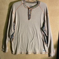 REALTREE Long Sleeve Thermal Tshirt Large Tan/Camo