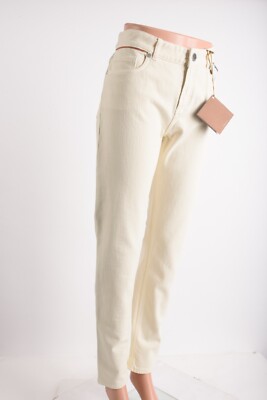 LORO PIANA Mathias Hidalgo Denim Jeans Skinny Ivory Ecru IT 42 US 