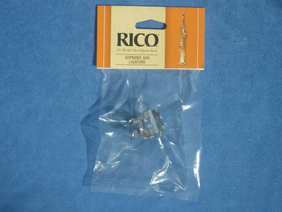 RICO NICKEL SOPRANO SAXOPHONE LIGATURE - for HARD RUBBER MOUTHPIECE - RLIGSSX
