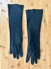 Vintage 1960s Black Suedette Gloves In XS / XS Small Vintage Gloves