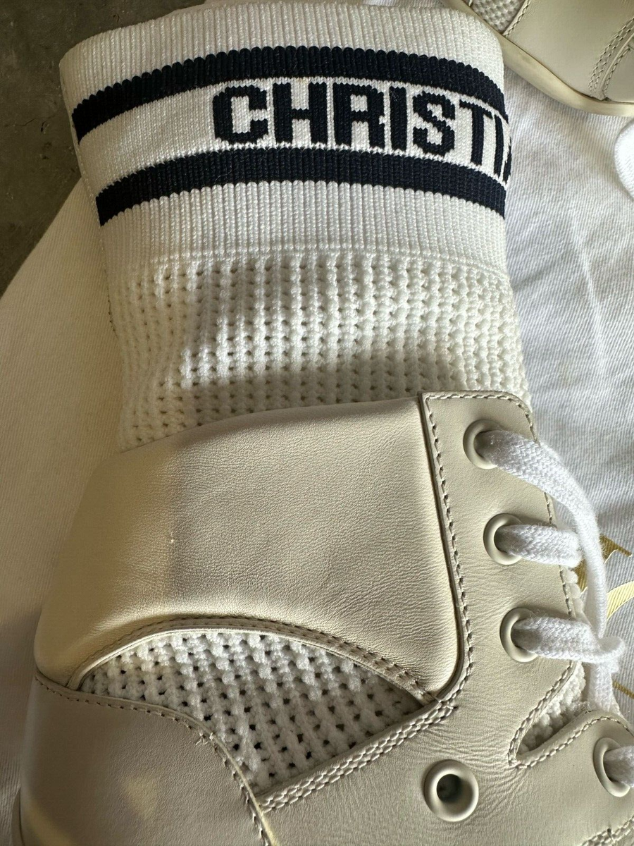 Dior Beige Leather Mesh and Knit Fabric D Zenith Ankle Boots