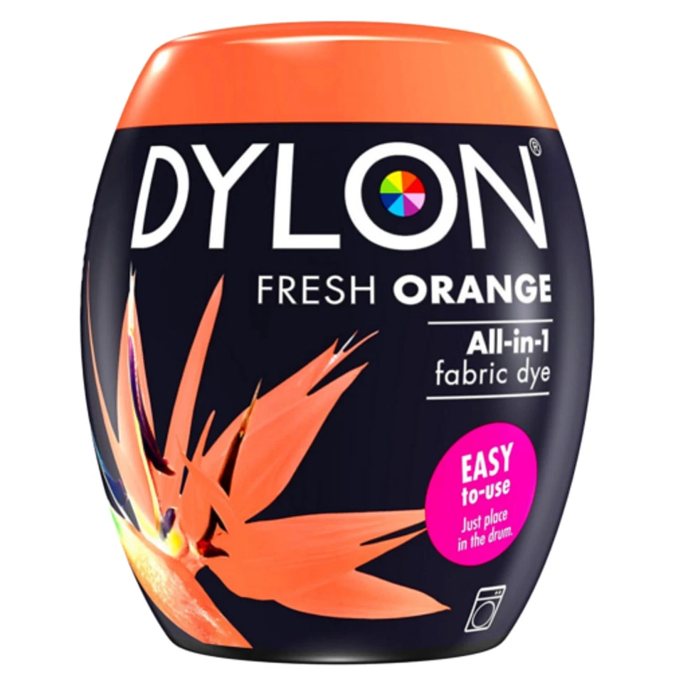DYLON vernice tessile fresh colore arancione e fissatore per tessuto 600 g fabric dye fresco