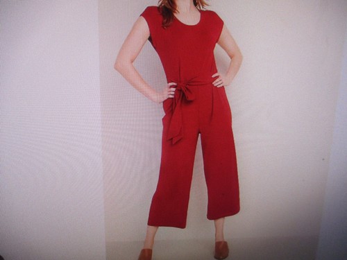 New Old Navy Jersey Tie -Belt Jumpsuit,Rayon Jersey,Dolman Cap Sleeves,Sz Large - Picture 2 of 9