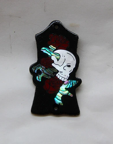 Truss Rod Cover with Skull and Roses Inlay will fit Gibson