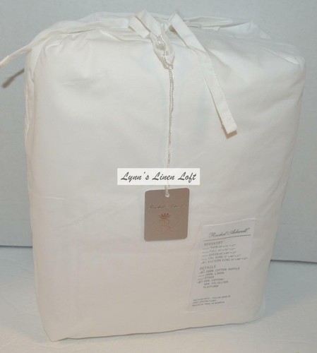 RACHEL ASHWELL COUTURE Liliput White Double Ruffle KING BEDSKIRT Shabby Chic - Picture 3 of 5