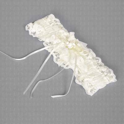 Elfenbein & Muschel Blume Hochzeit Strumpfband (G-1472 IV)
