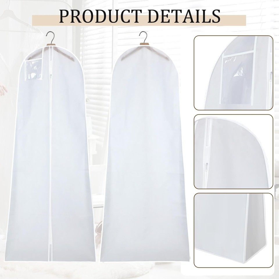6 Pack Wedding Dress Garment Bag, 71'' Long Gown Dress Garment Bag eBay