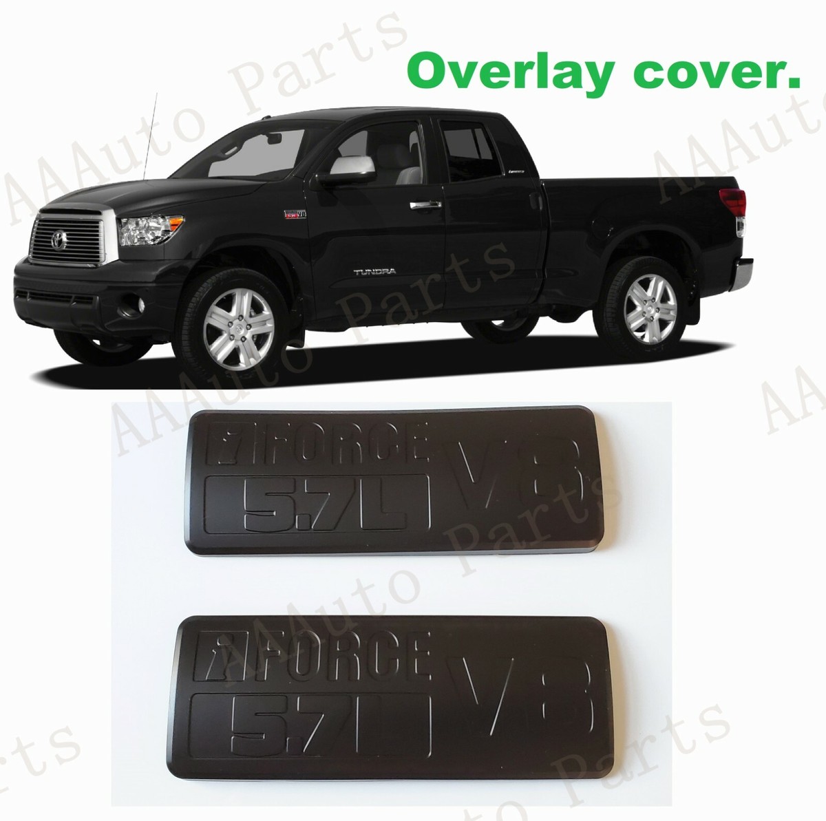 OVERLAY Matte black Fender 5.7L V8 Emblems Fit For 2007-2013
