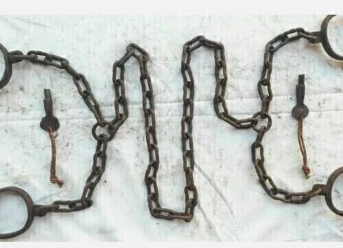 Vintage Handcuffs Antique Metal Iron Hand & Leg Handcuffs Style Shackles - Bild 2 von 5