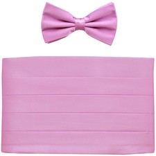 NEW in box Men's formal 100 SILK Cummerbund, bowtie set solid LILAC wedding