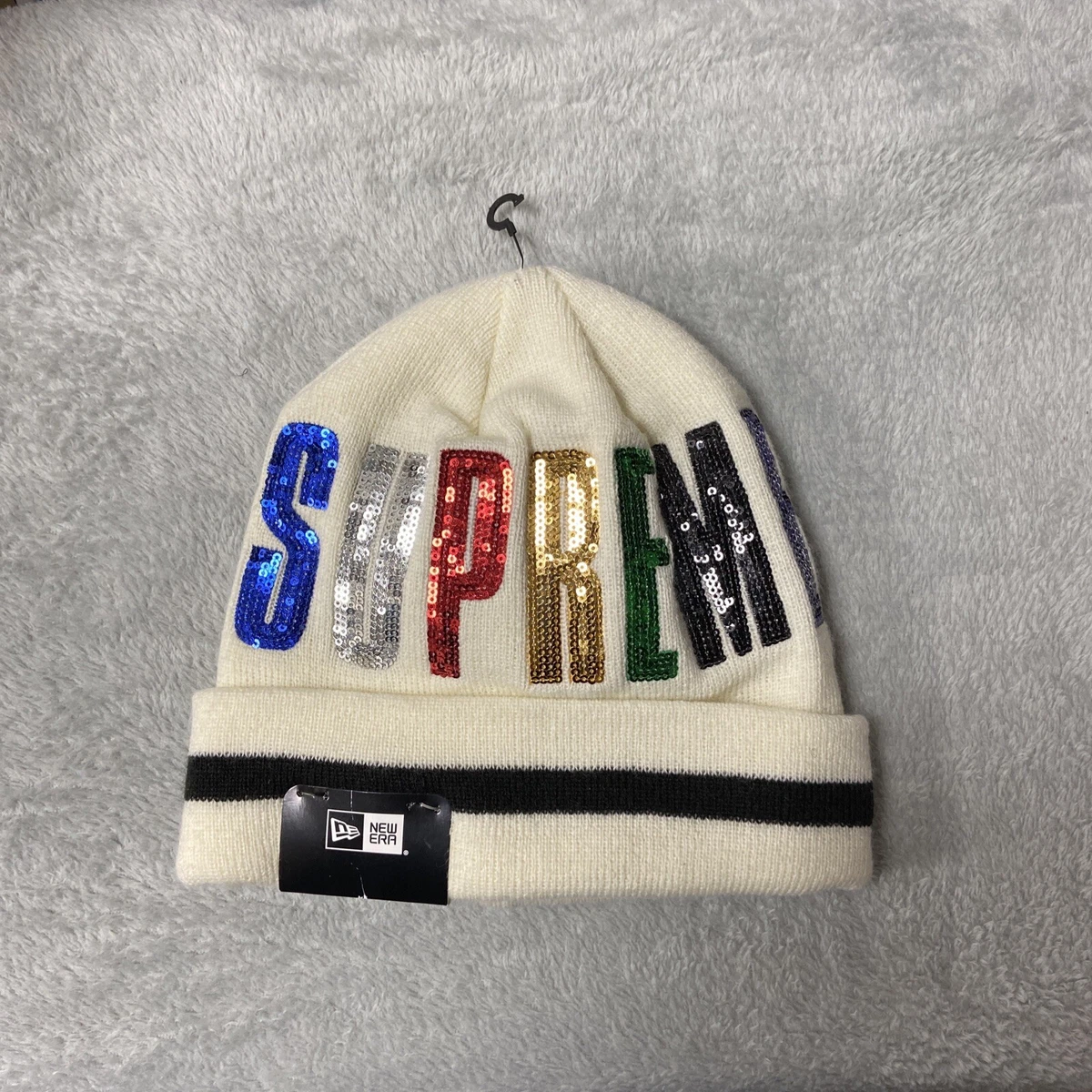 SUPREME NEW ERA SEQUIN BEANIE FW20 S LOGO BOX LOGO SMURFS MOHAIR BEANIE