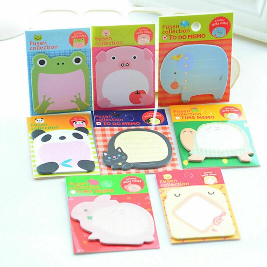 1PCS Sticky Notes Korean Style Stationery Cute Happy Zoo Note Pad One at random-image