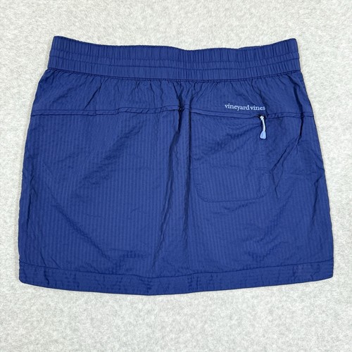 Vineyard Vines Skirt Womens Medium Performance Harbor Seersucker Elastic Waist - Imagen 7 de 10