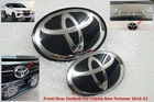 Front and Rear Badge Glass Emblem Black 19cm Rear 14cm For Fortuner 2016-22