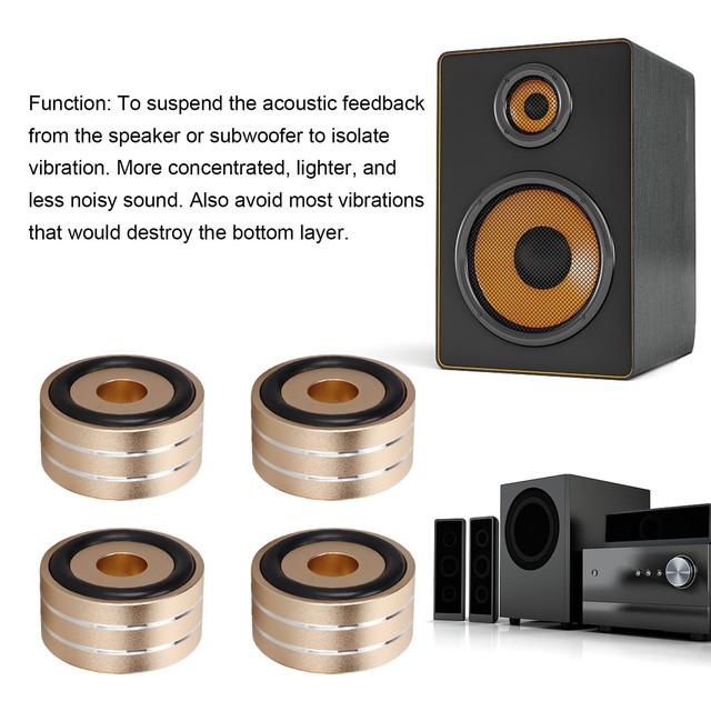 (gold) 4Pcs SP4010 Aluminum Speaker Isolation Stand 40x20mm Speaker (gold) 4Pcs SP4010 Aluminum Speaker Isolation Stand 40x20mm Speaker