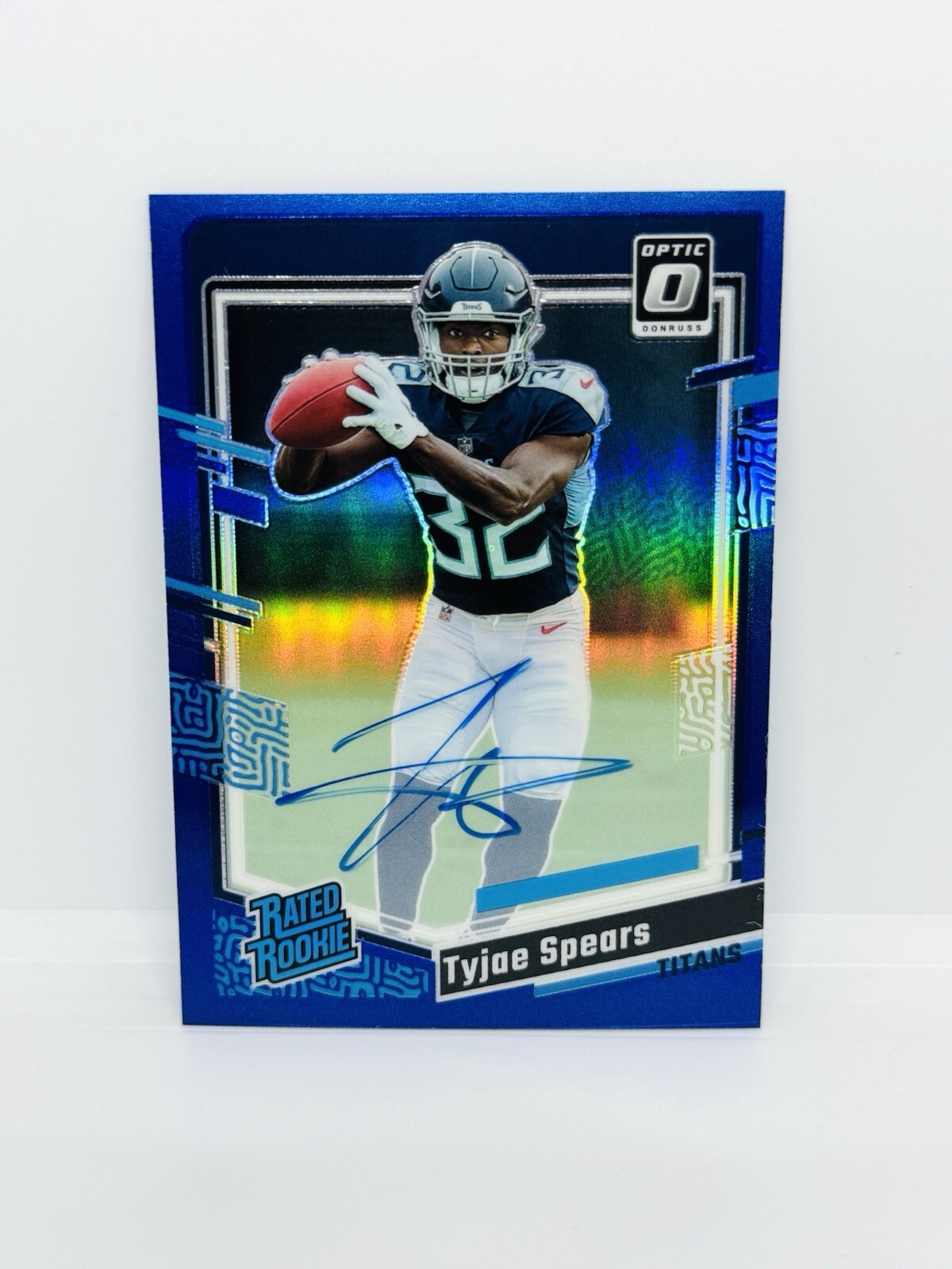 2023 Donruss Optic TYJAE SPEARS Rookie Blue Prizm Auto /99 Titans RC #297