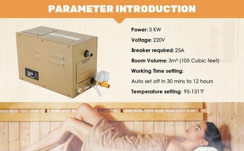 3KW 6KW 9KW Dampfbadgenerator 35-55℃ Sauna Dampfbad Dampferzeuger Bad Türkische - Bild 12 von 27
