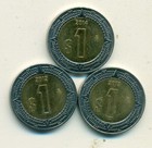3 NICE AU to UNCIRCULATED BI-METAL 1 PESO COINS from MEXICO (2012, 2013 & 2014)