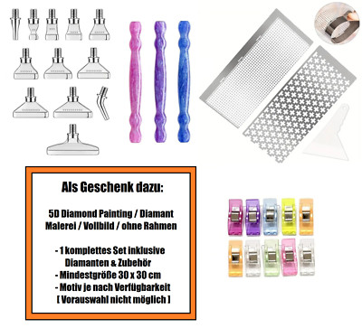 Diamond Painting*3 Stifte+12 Aufsätze aus Metall+2 Schablonen+10 Clips+EXTRA*NEU