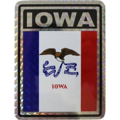 IOWA  PRISMATIC  REFLECTIVE FLAG STICKER DECAL  - NEW - FREE SHIPPING