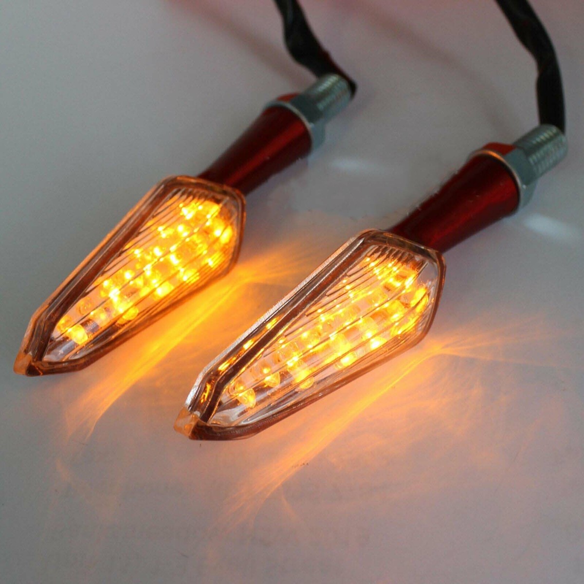 4X Metal Red LED Turn Signal Indicator Light Kawasaki ZX9R ZX7R ZX