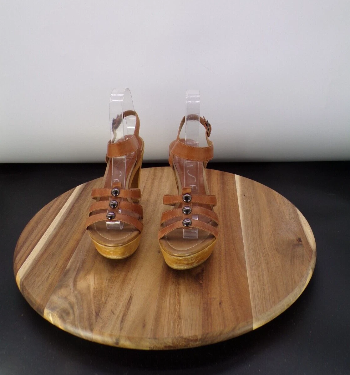 Unisa Quake Women Sandal UK Size 3.5 Slingback Tan Brown Leather