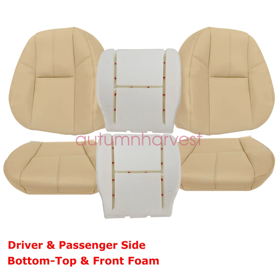 Cubierta de asiento de cuero delantera inferior superior y espuma delantera para Chevy Silverado 1500 2007-14 Foto 4 de 4