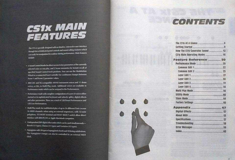 Yamaha CS1x Control Synthesizer Keyboard Original Owner's Manual Book, 1996. - Image 2 of 3