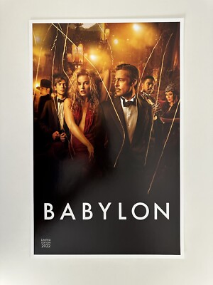 BABYLON - 11''x17'' Original Promo Movie Poster MINT 2022 Margo Robbie Cinemark LE