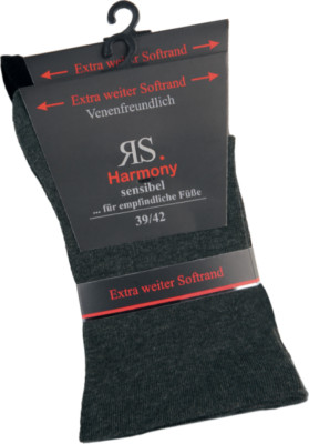 10 Paar RS. Harmony 31120 Gesundheitssocken SCHWARZ ANTHRAZIT 39-42, 43-46
