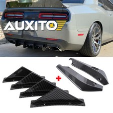 For Dodge Challenger Charger Srt Carbon Fiber Rear Diffuser Fin Splitter Spoiler