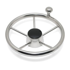 11 inch Boat Steering Wheel 25 Degree for Marine Yacht Stainless Steel Polished