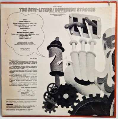 The Nite-Liters ‎– Different Strokes NM / VG+ vinyl LP RCA SUA