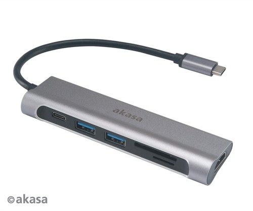 Akasa AK-CBCA14-18BK USB 3.1 Type-C 6 in 1 Dock - Picture 1 of 4
